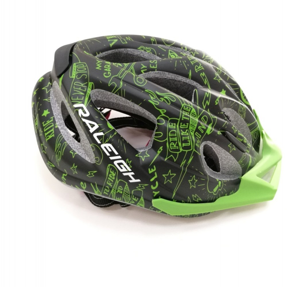 casco-de-nino-in-mould-m-100-215gr-5054cm-11-ventilaciones-negro-con-verde-mate-raleigh